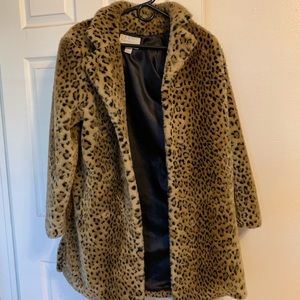 Worthington Leopard Coat with pockets